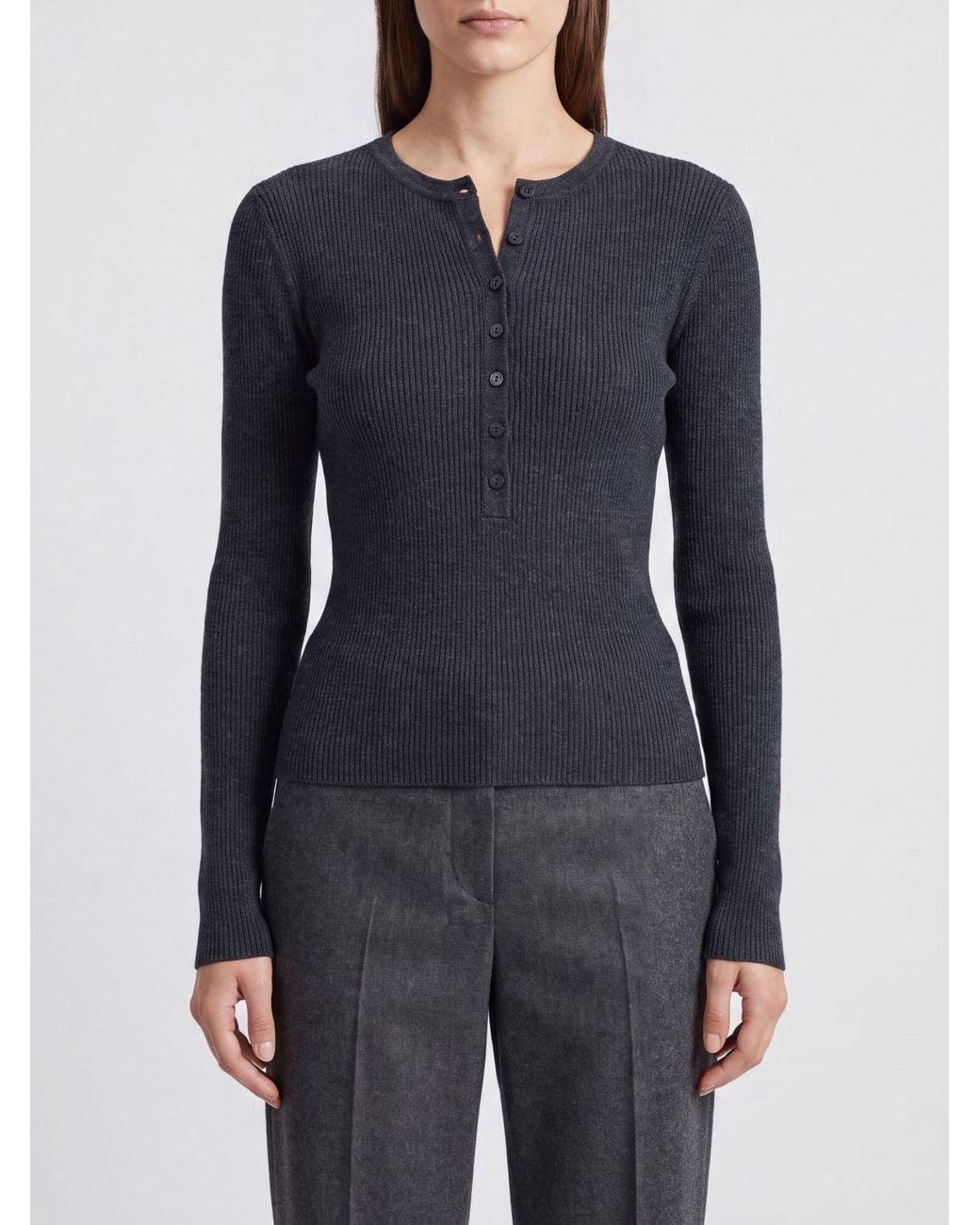 Lisa Yang Blue Slim Fit Ribbed Cotton And Cashmere Blend Knitted Polo