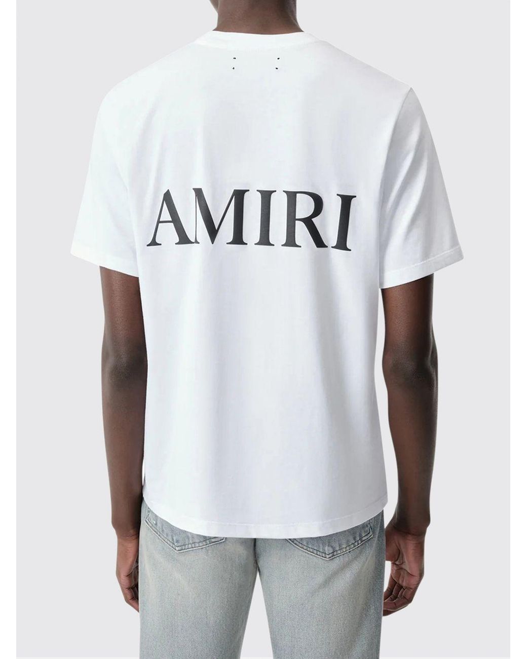 Amiri White Cotton T-Shirt With Logo Print for men