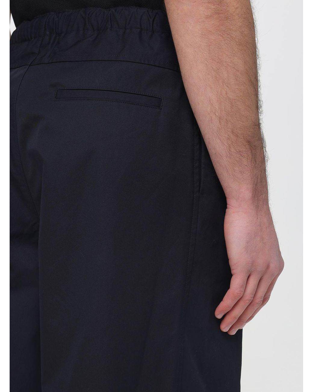Jil Sander Blue Wide Leg Cotton Trousers for men