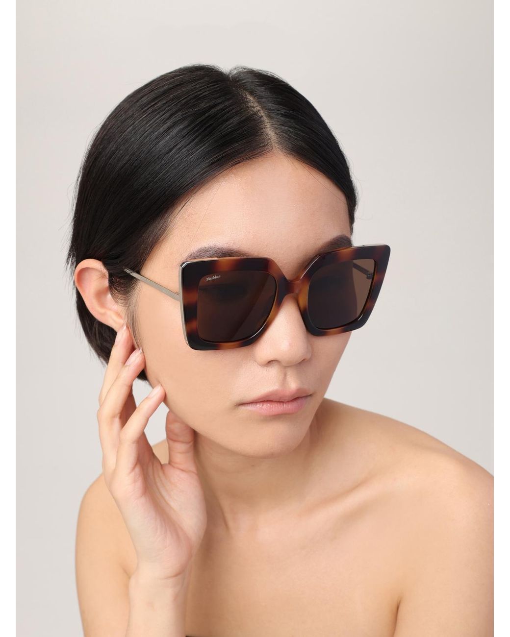 Max Mara Natural Acetate And Metal Sunglasses