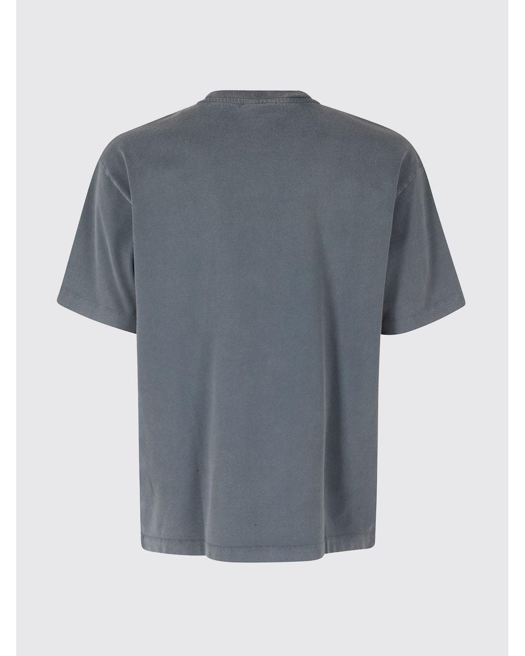 Drole de Monsieur Gray Slogan-Print Cotton T-Shirt With Dropped Shoulders for men