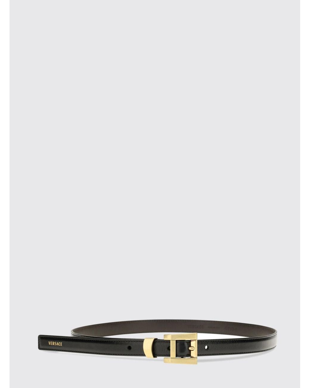 Versace White Calfskin Leather Belt With Buckle And Logo Lettering