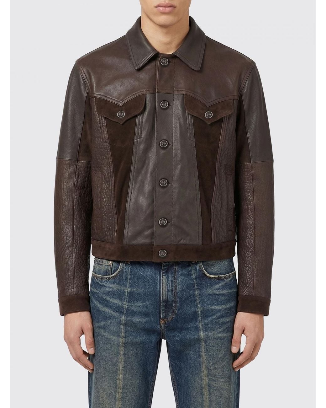 Versace Black Leather Jacket for men