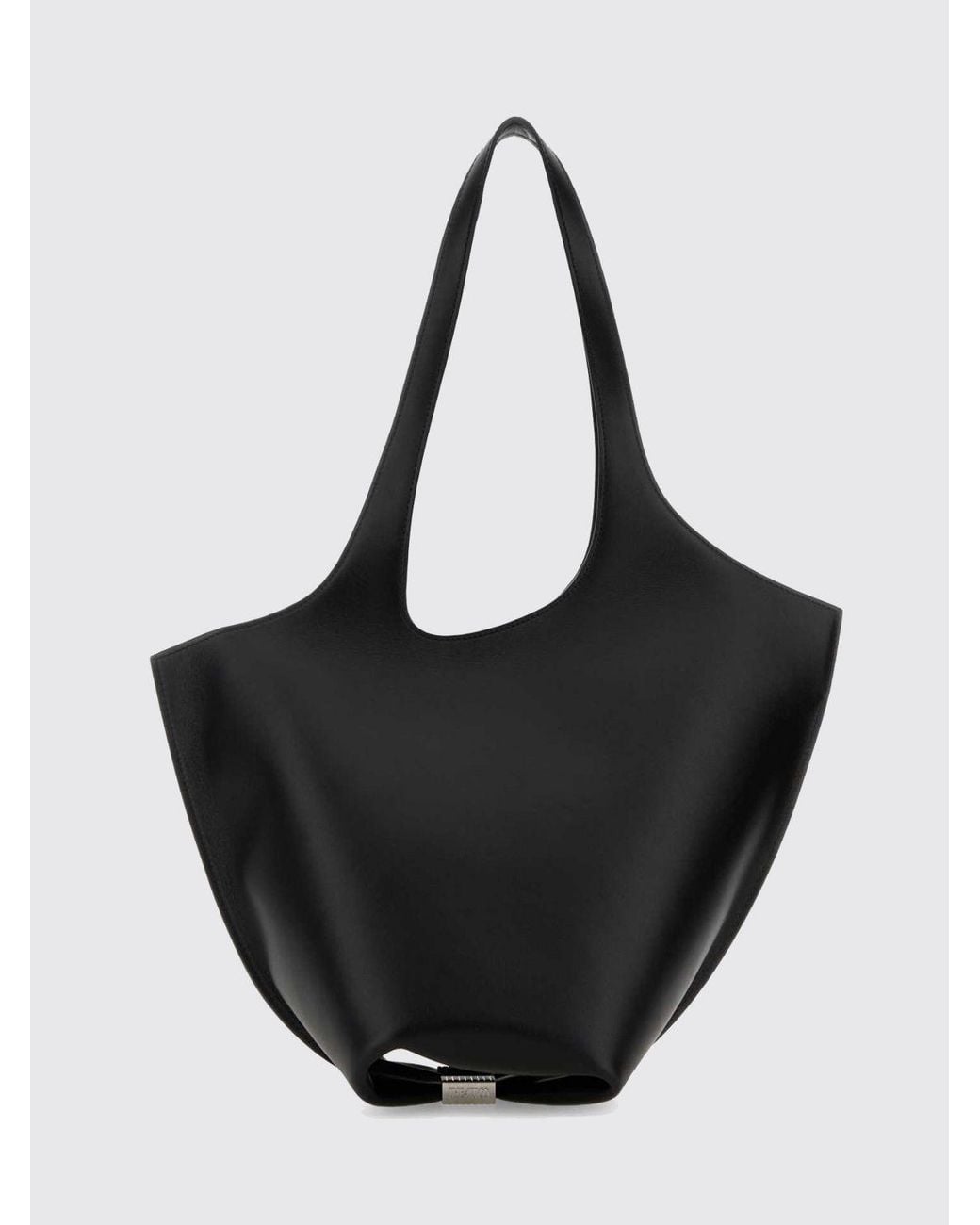 The Attico Black La Scoop Calfskin Shoulder Bag