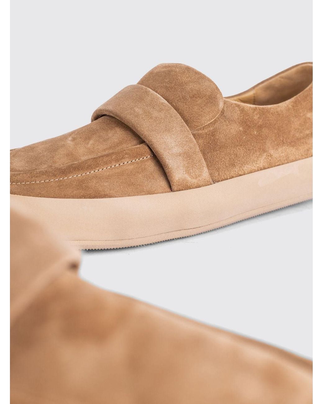 Marsèll Natural Guarnello Suede Loafers With Rubber Sole