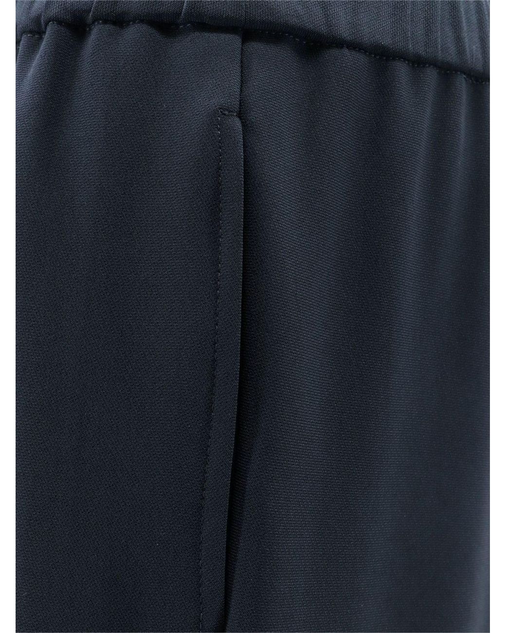 Aspesi Blue Wide Leg Crêpe Trousers With Elasticated Waist