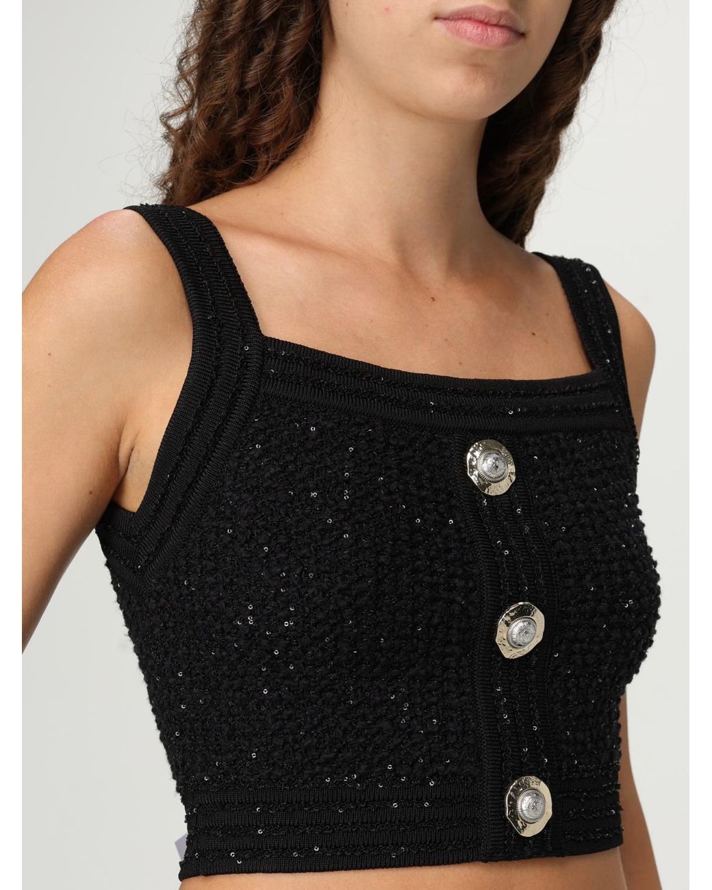 Top Cropped di Balmain in Black