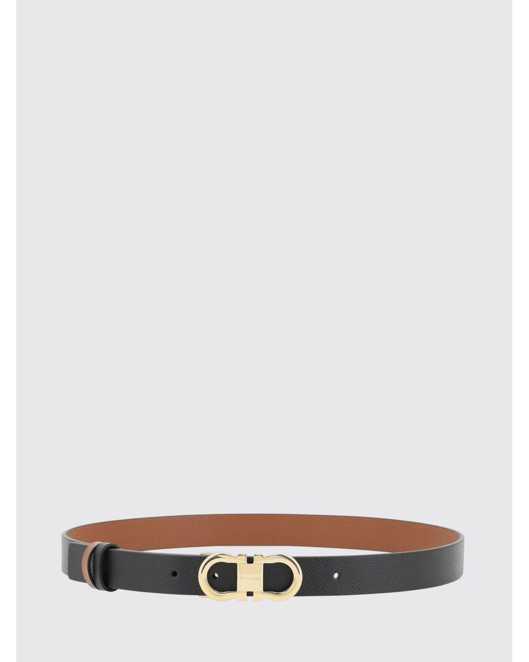 Ferragamo White Gancini Calfskin Leather Belt