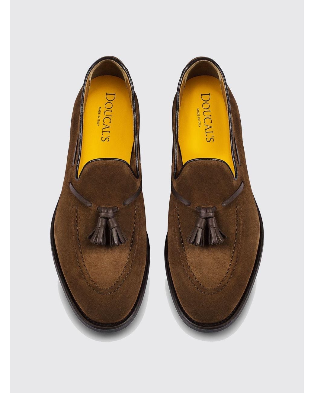 Doucal's Brown Suede Loafers With Tassels for men