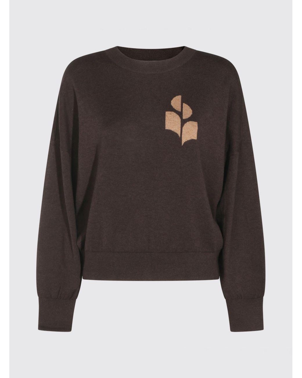 Isabel Marant Black Contrast Logo Cotton And Wool Crewneck Jumper