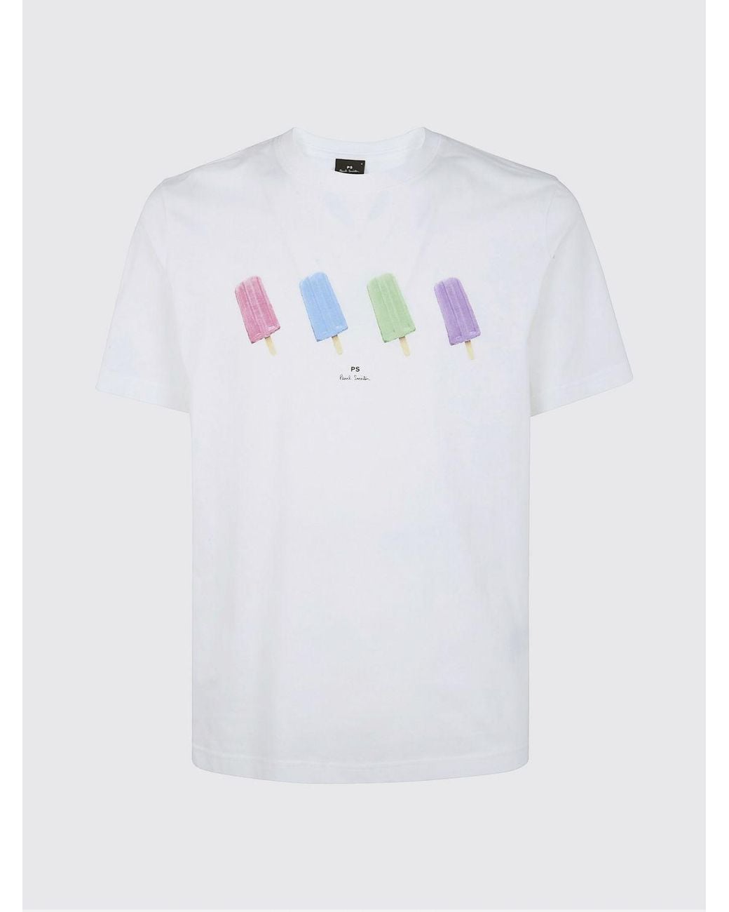 Paul Smith White Crew Neck Cotton T-Shirt for men