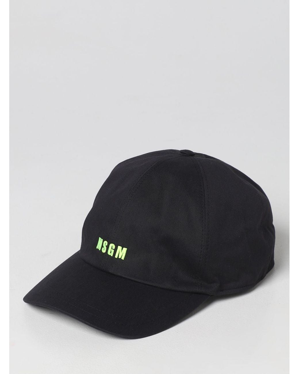 MSGM Black Hat In Cotton for men