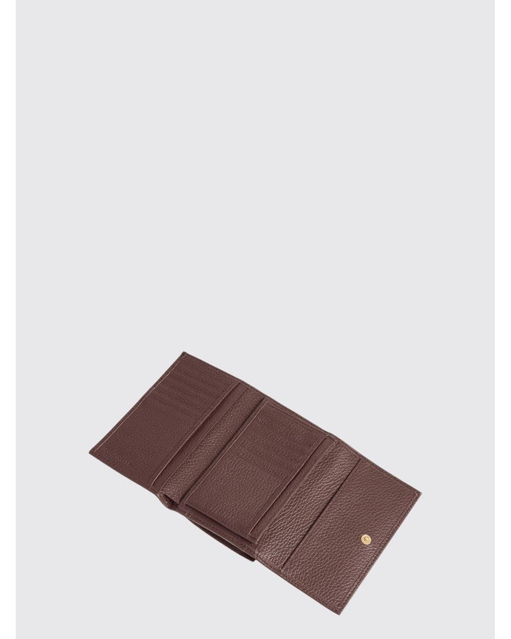 Coccinelle Brown Metallic Soft Tri-Fold Grained Leather Wallet