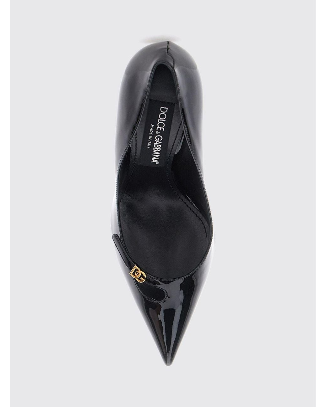 Dolce & Gabbana Black Dolce &Amp Gabbana Patent Leather High-Heeled Pumps With Dg Monogram Logo