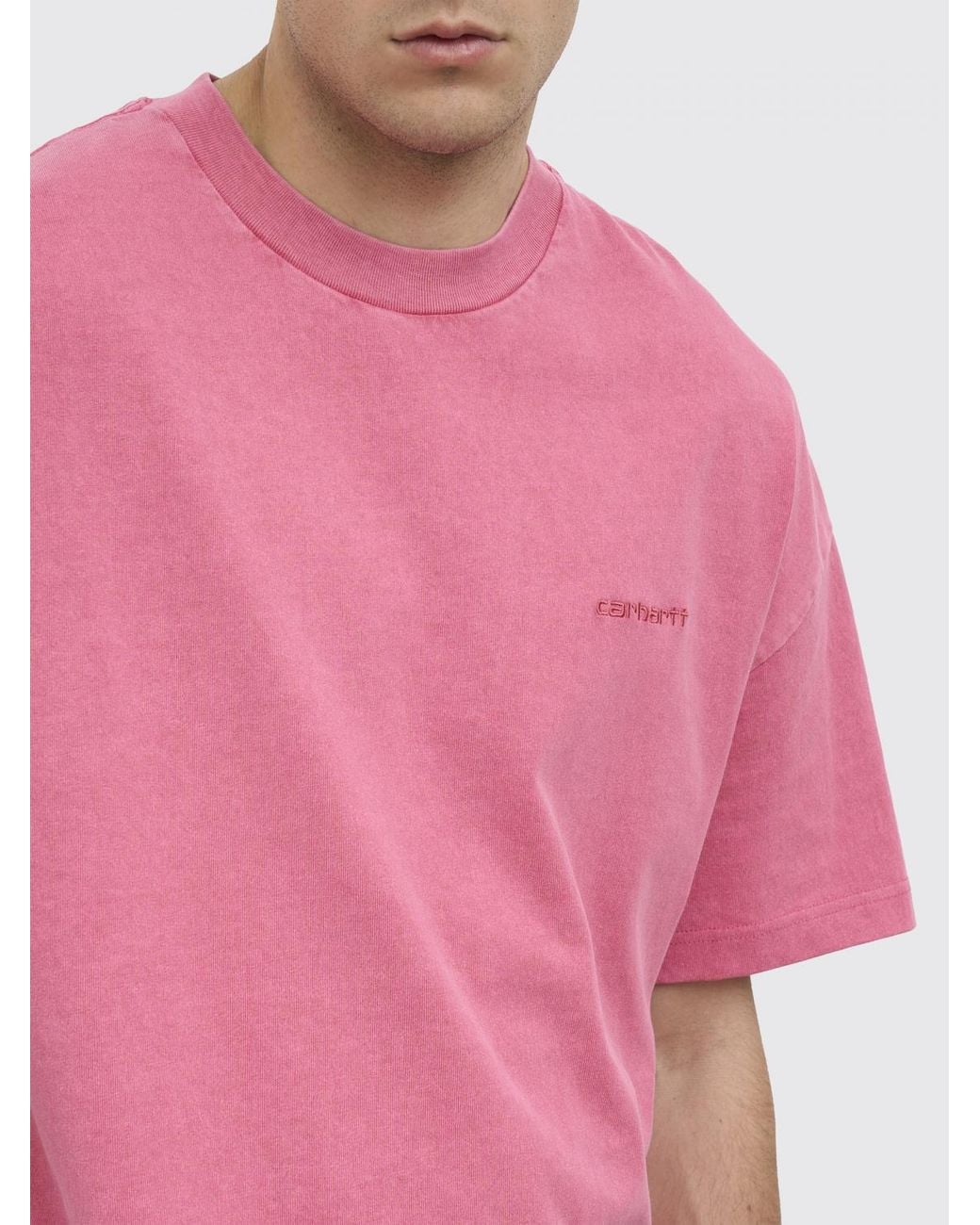 Carhartt Pink Cotton T-Shirt for men