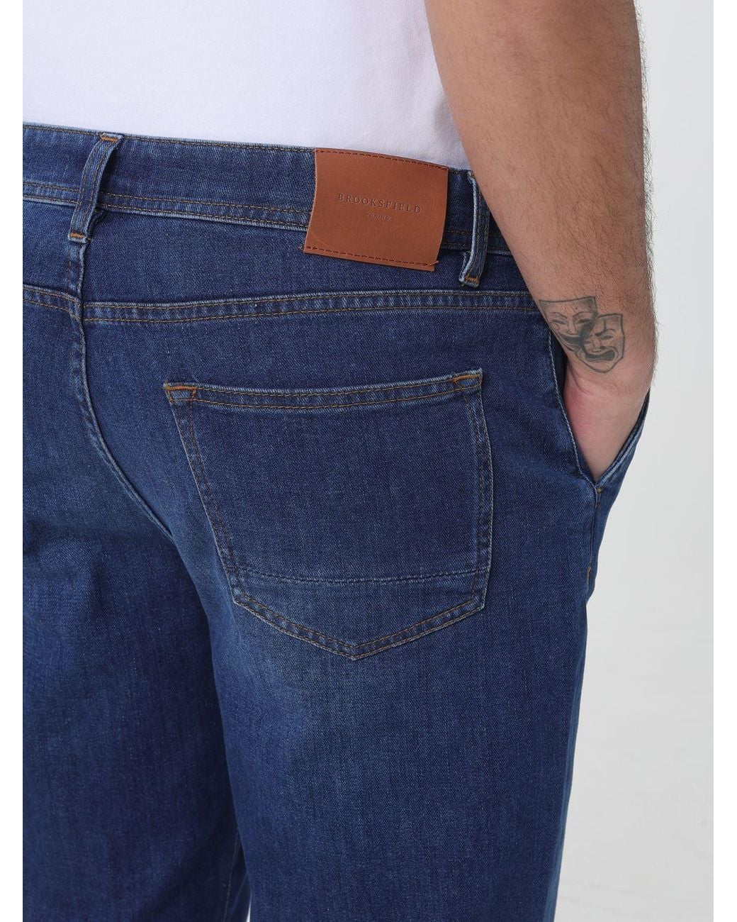 Brooksfield Blue Stretch Regular Fit Jeans for men