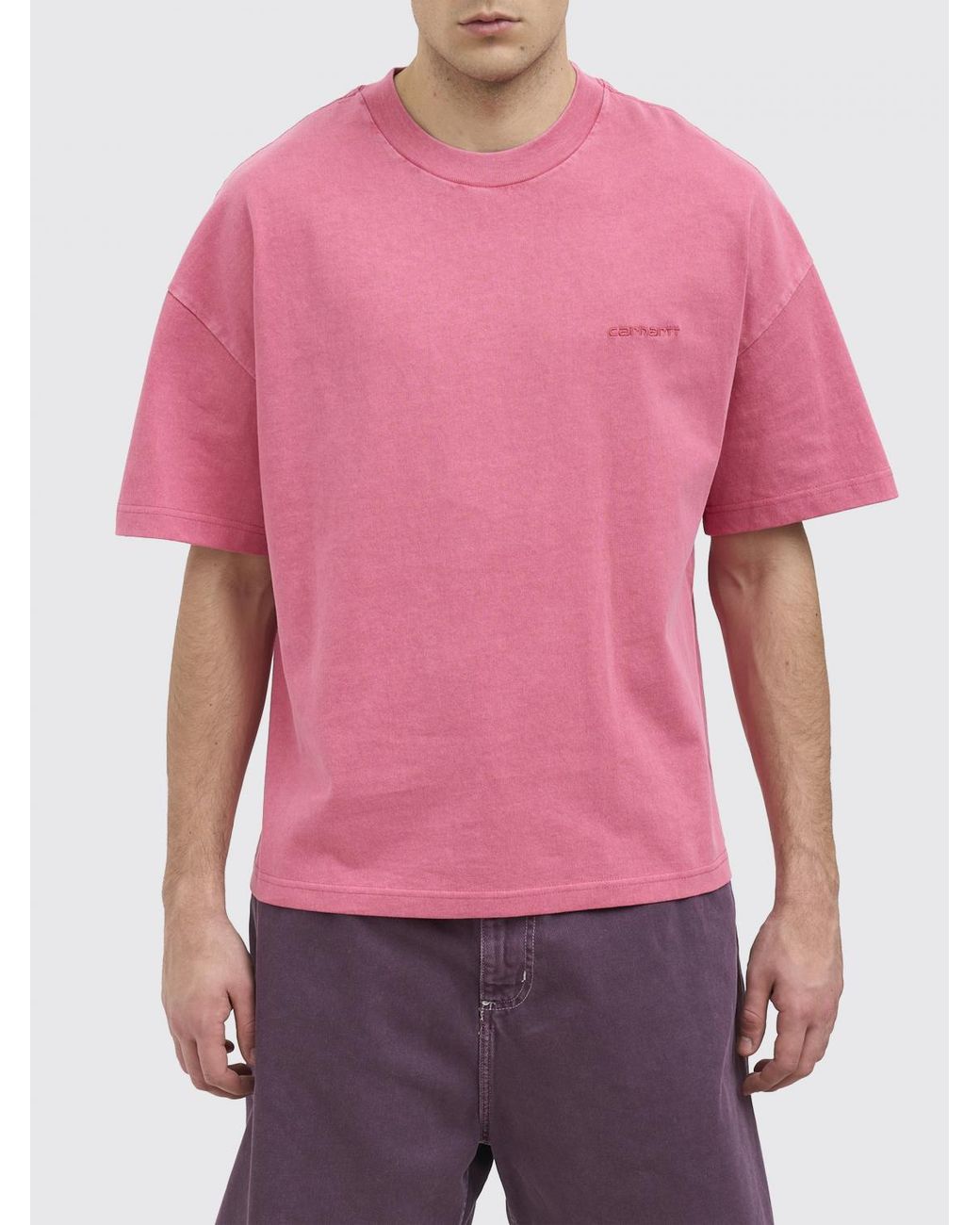 Carhartt Pink Cotton T-Shirt for men