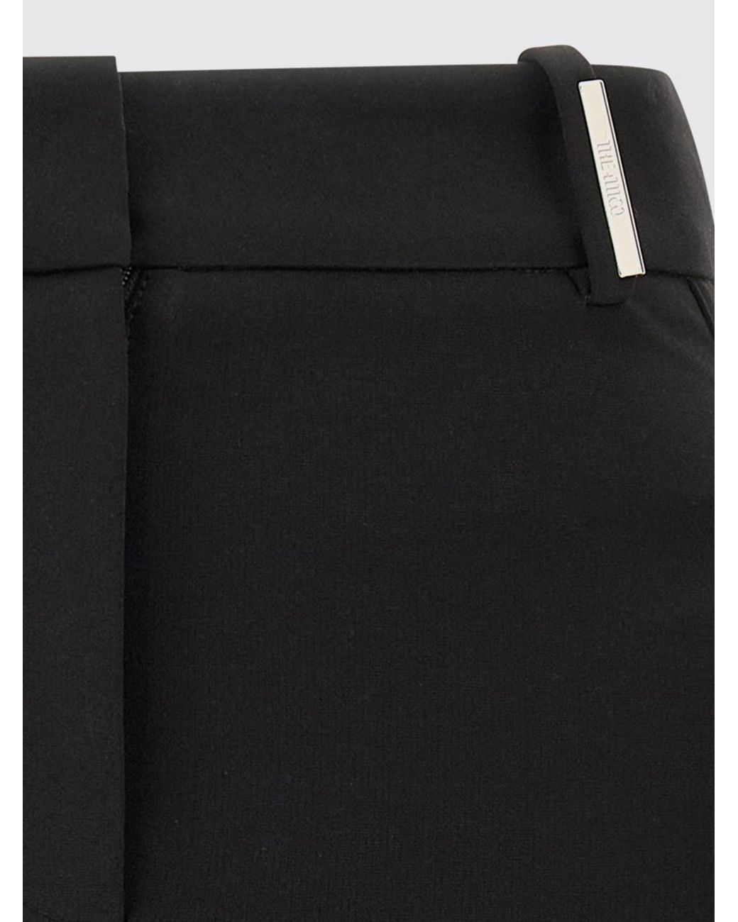 The Attico Black High-Waisted Viscose Blend Pencil Mini Skirt With A Slim Fit