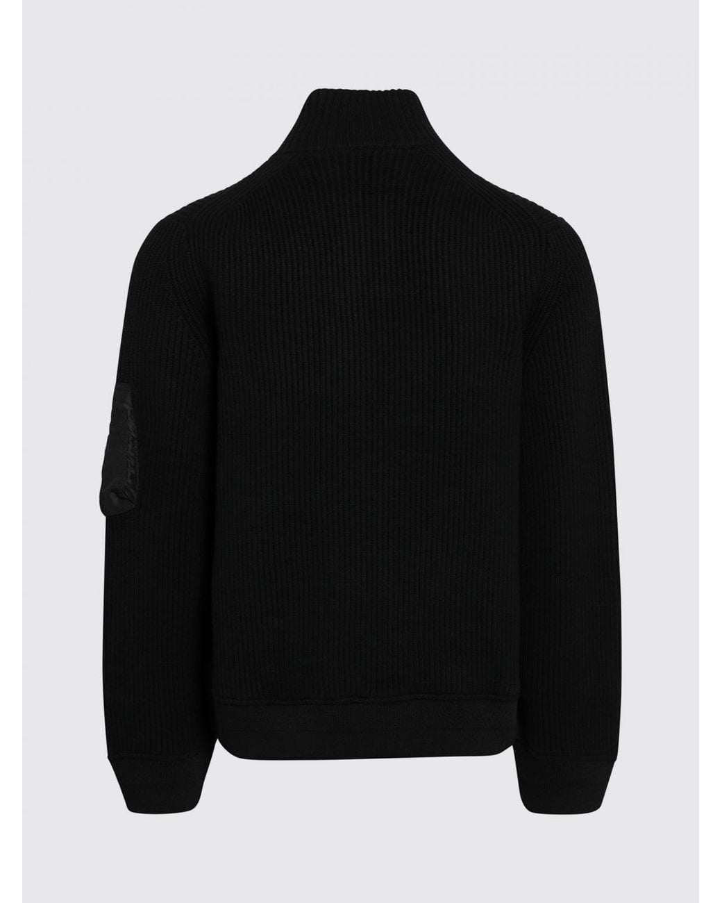 SACAI X CARHARTT WIP Black Ribbed Wool Zip-Up Cardigan With High Neck for men