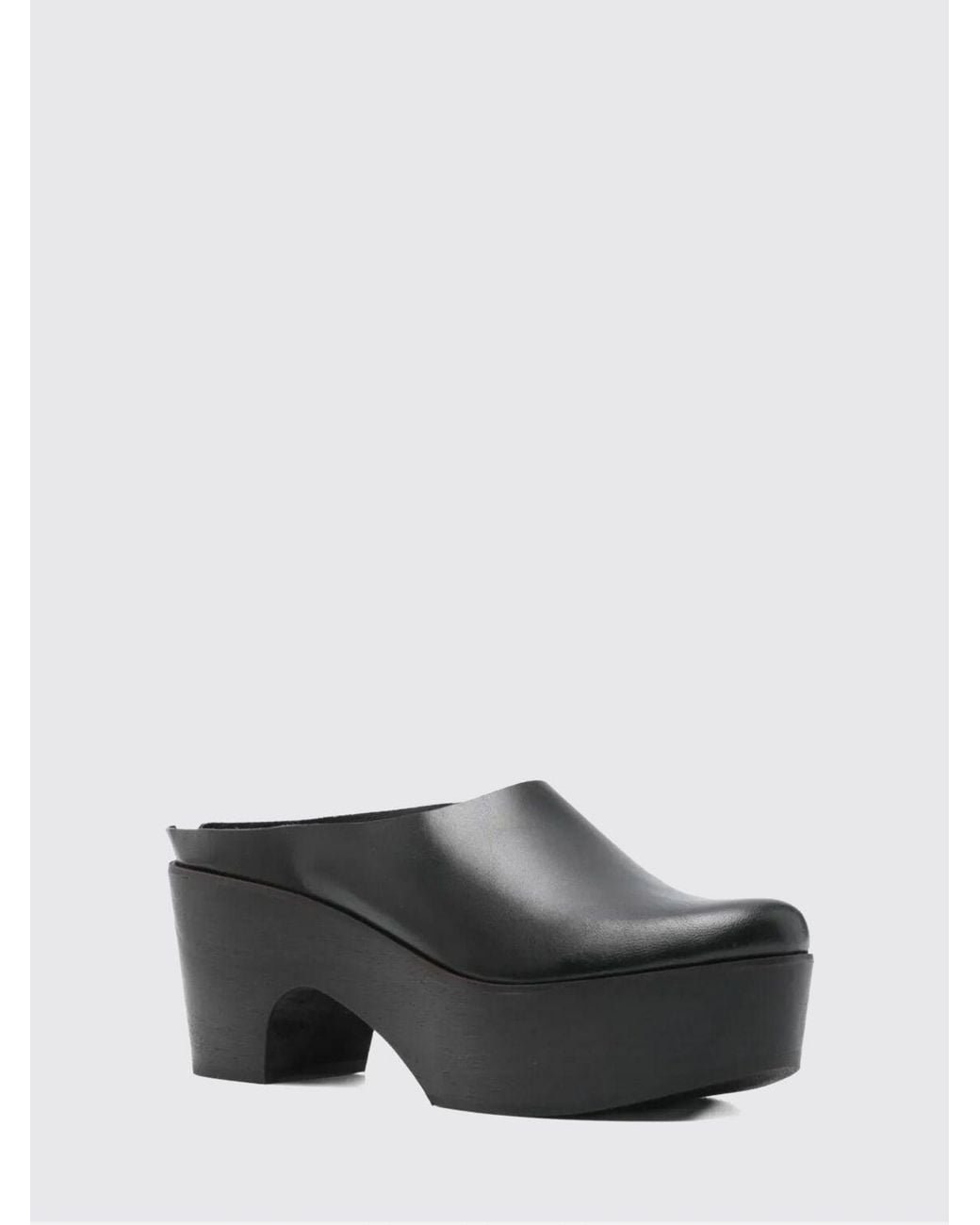 Daniela Gregis Gray Leather Mules