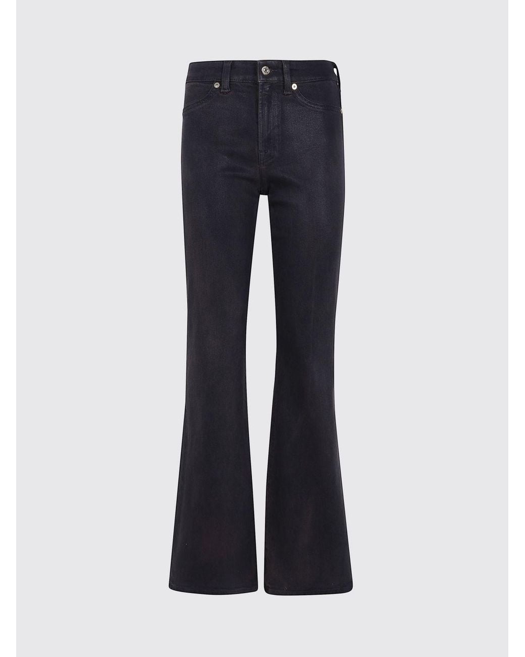 7 For All Mankind Blue High-Waisted Flared Jeans