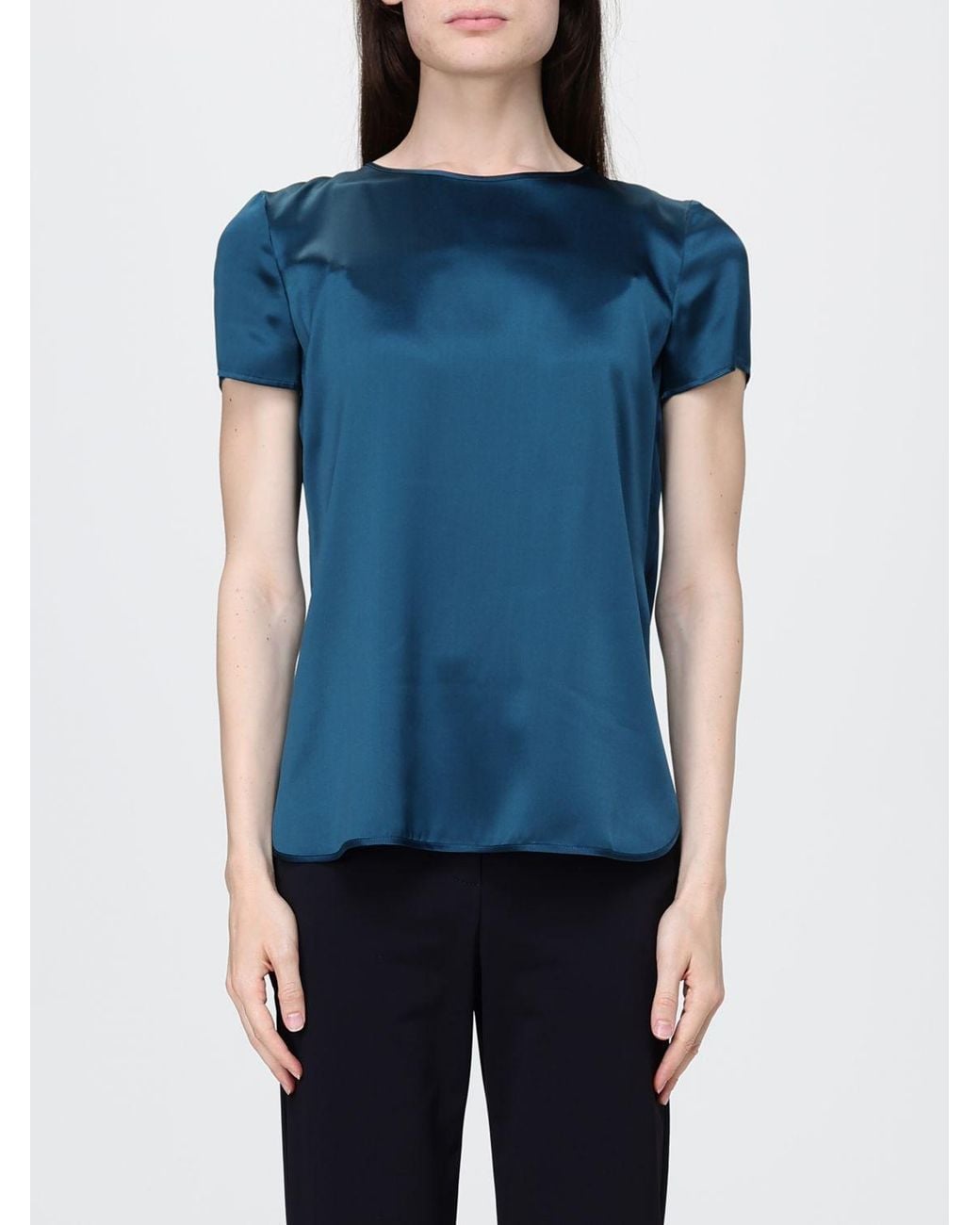 Max Mara Blue Silk Blouse