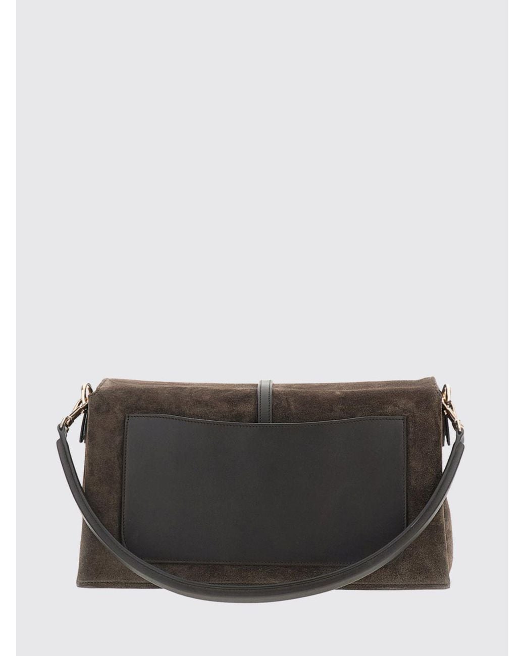 Tod's Gray Flap T Timeless Suede Calfskin Shoulder Bag