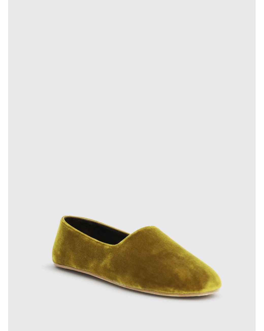 The Row Green Ponti Velvet Ballerina Flats