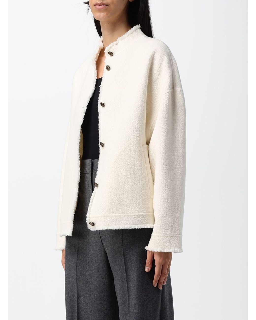 Max Mara Natural Single-Breasted Short Coat
