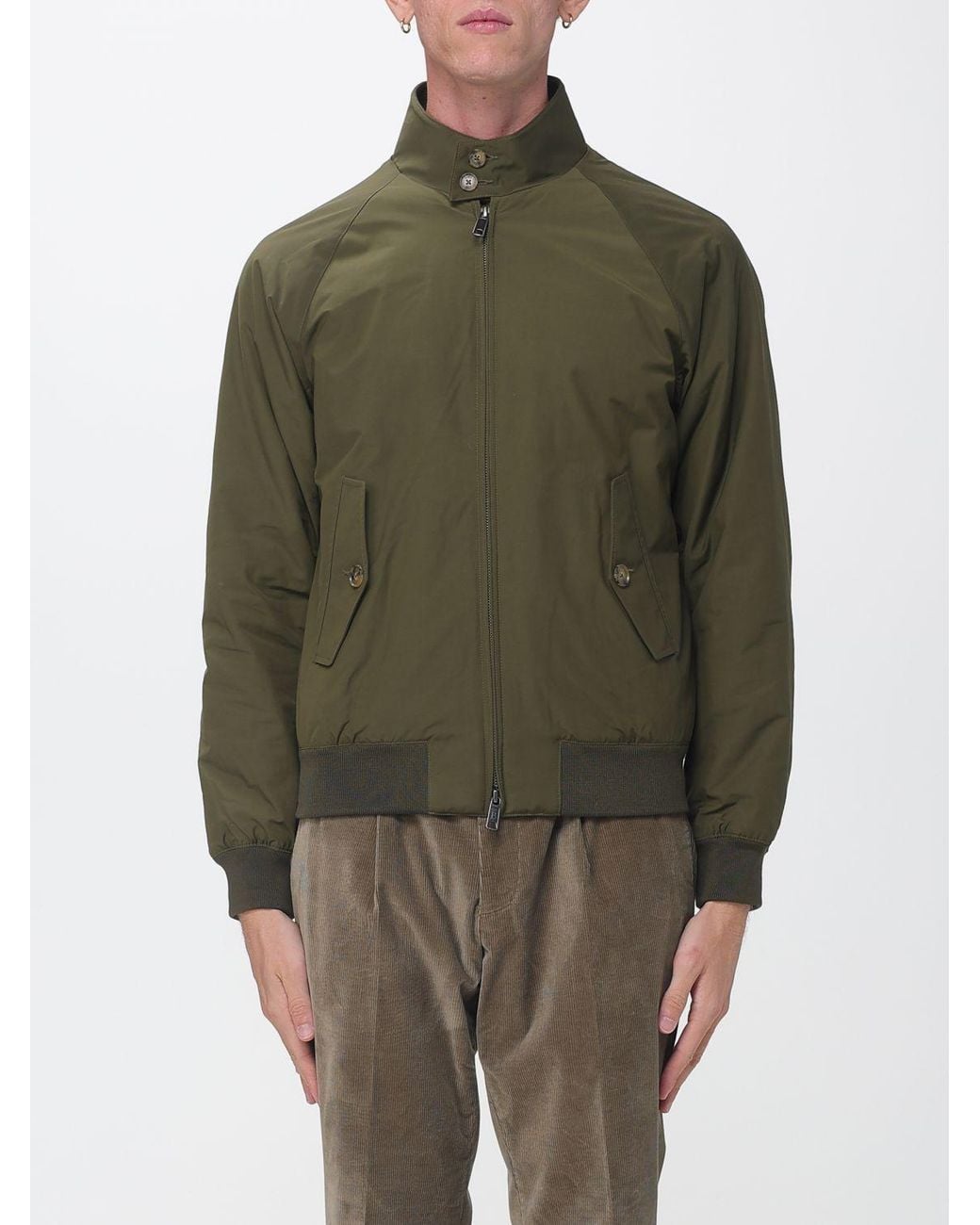 Baracuta Green G9 Thermal Cotton Blend Bomber Jacket With Coolmax Technology And Check Lining for men