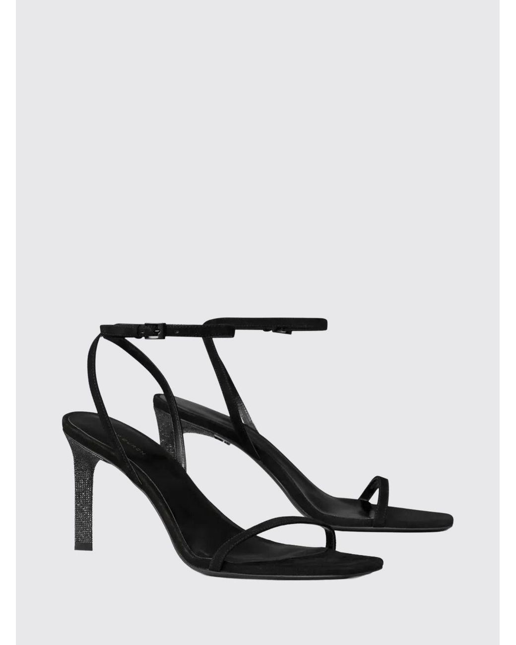 Tory Burch White Pavè Suede Sandal With Rhinestone Heel