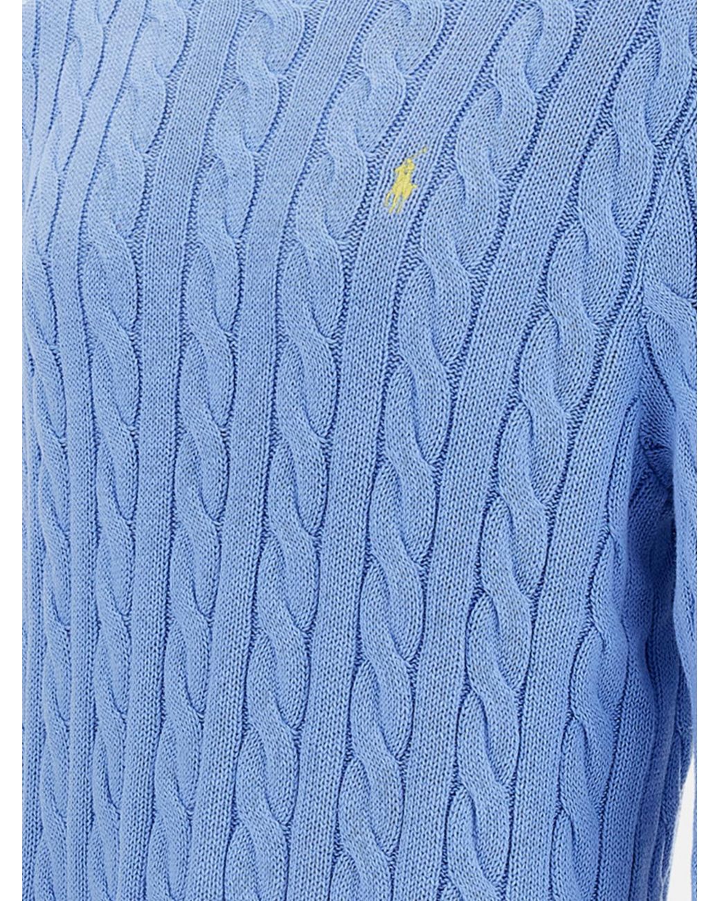 Polo Ralph Lauren Blue Cotton Tricot Crewneck Pullover for men