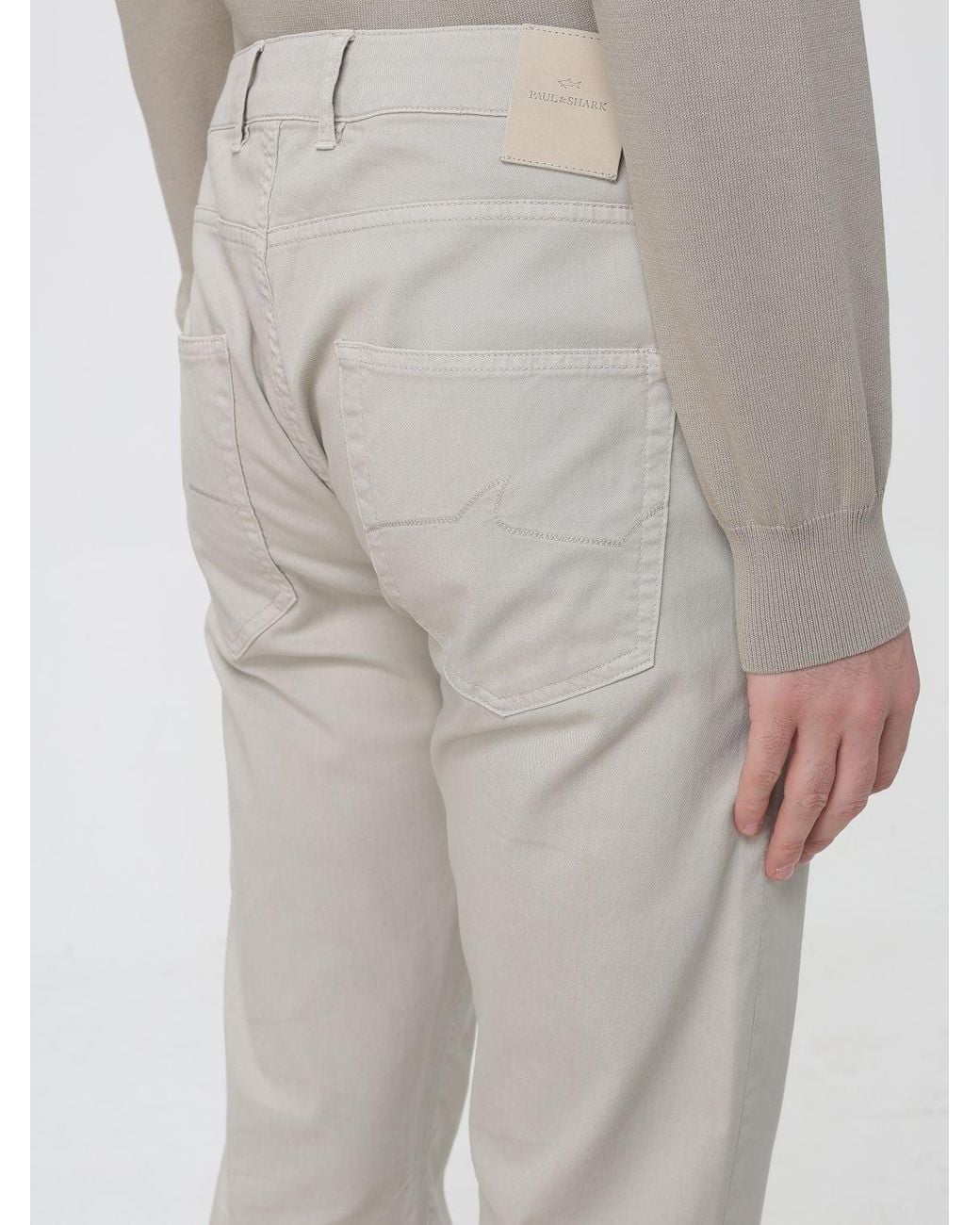 Paul & Shark Gray Paul &Amp Shark Slim Fit Cotton Blend Five-Pocket Trousers for men