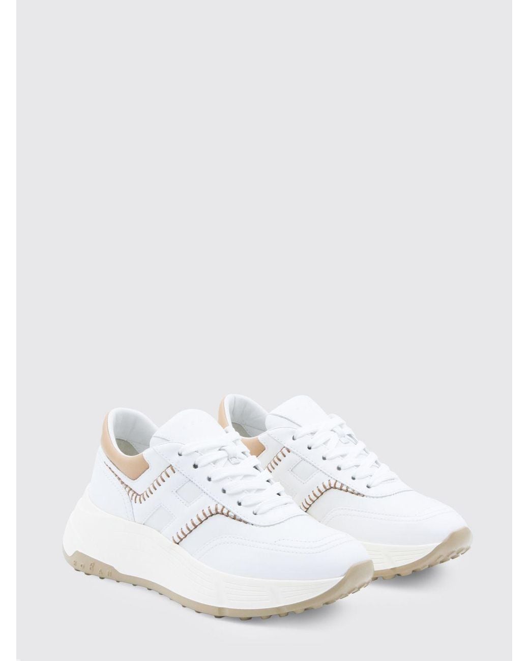 Hogan White H669 Nappa Leather Sneakers