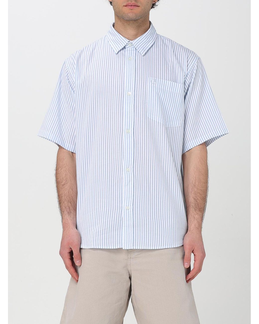 Carhartt White Striped Short Sleeve Shirt for men
