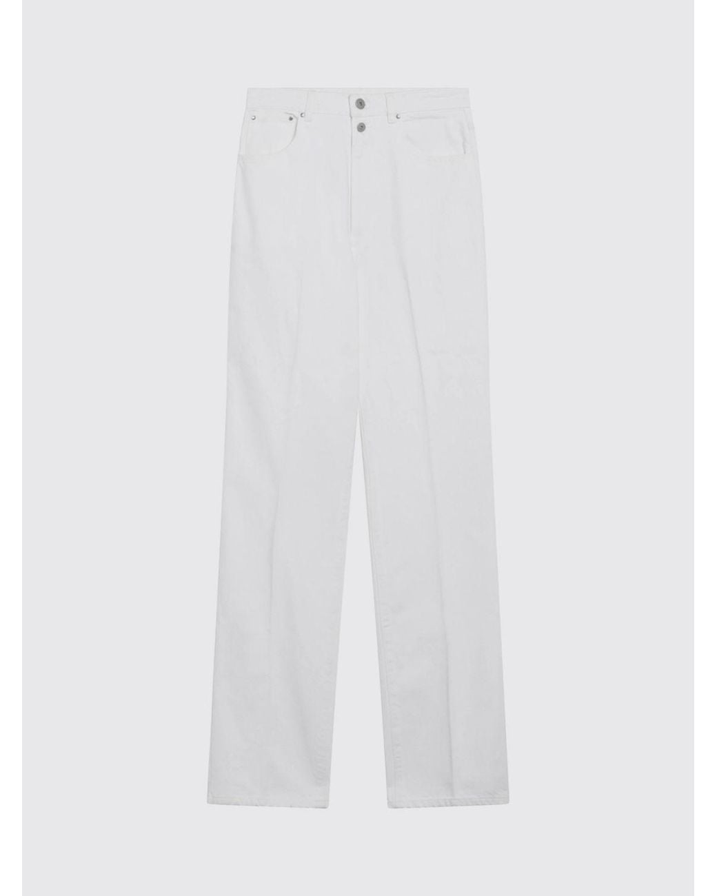 Lemaire White High-Waisted Straight-Leg Jeans
