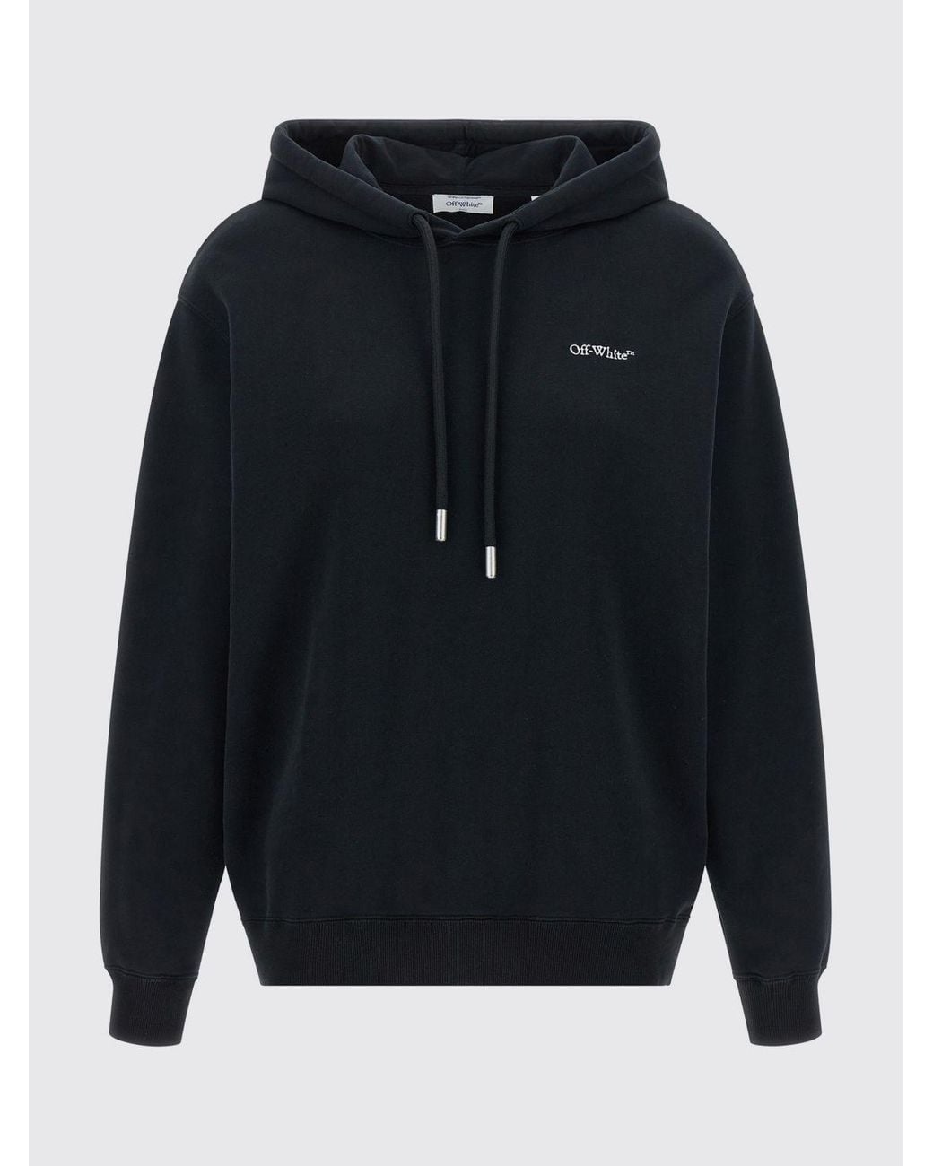 Off-White c/o Virgil Abloh Blue Arrow Logo Cotton Hoodie With Drawstring