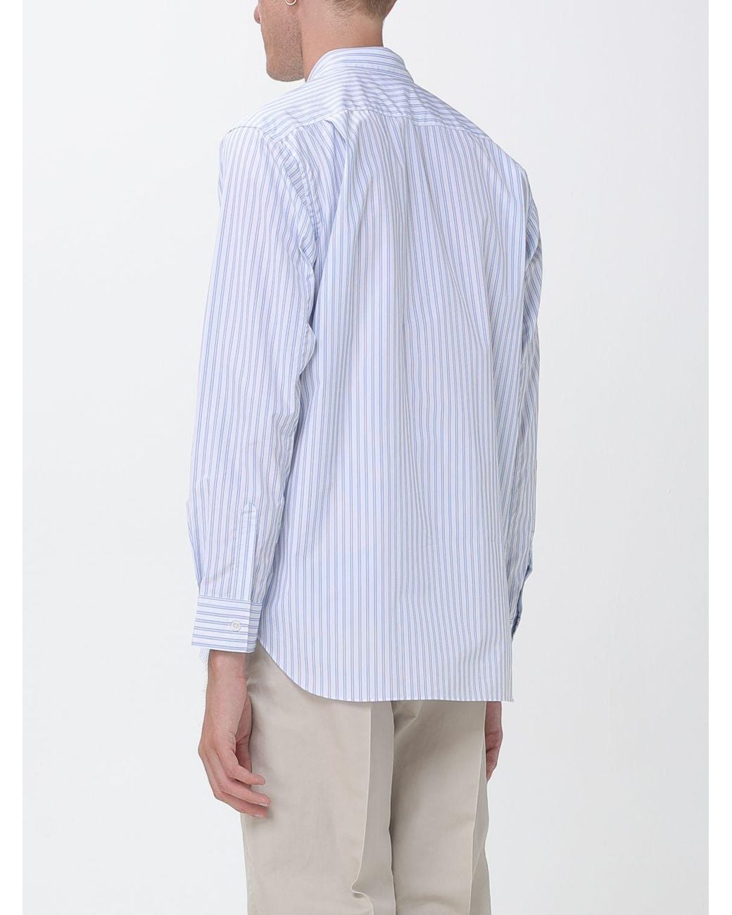 Comme des Garçons Blue Comme Des Gar&Ccedil	Ons Long-Sleeved Poplin Shirt With Stripe Print for men
