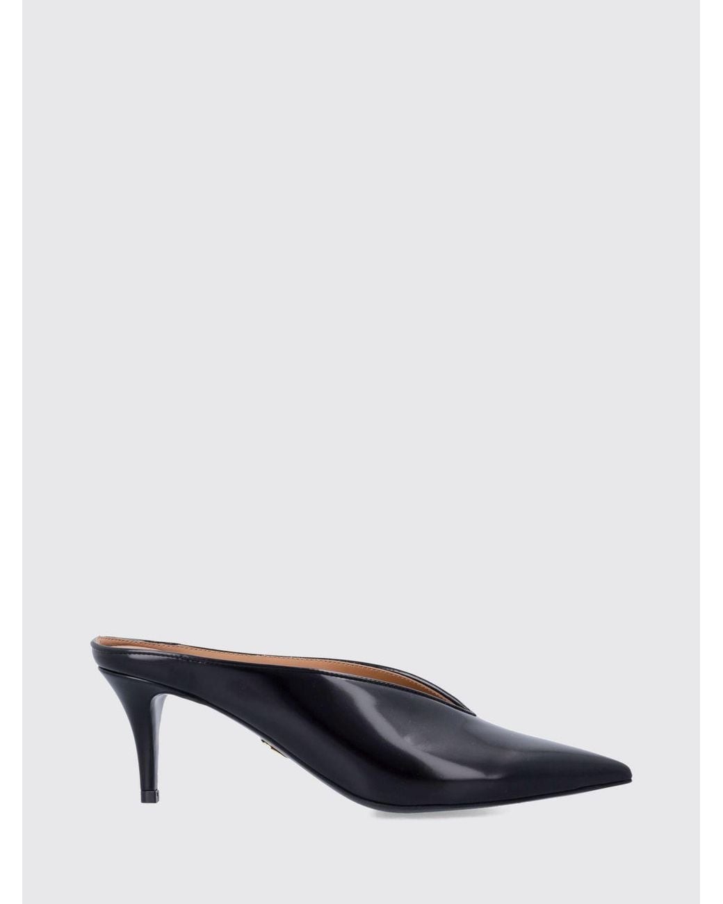 Stella McCartney Black Faux Leather Mules With Almond Toe And Stiletto Heel