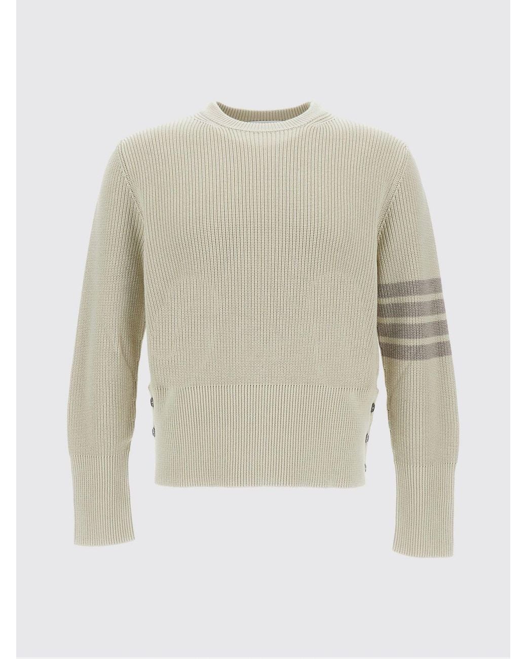 Thom Browne Baumwoll-Rundhalspullover in Natural für Herren