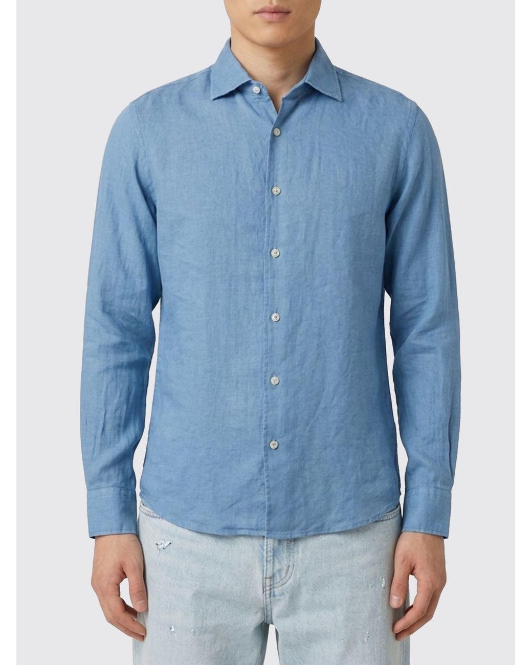 Mc2 Saint Barth Blue Linen Shirt for men