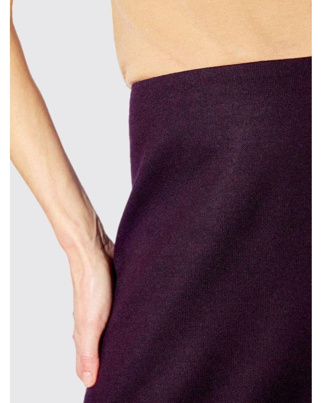 Liviana Conti Purple Arabella Flared Midi Skirt