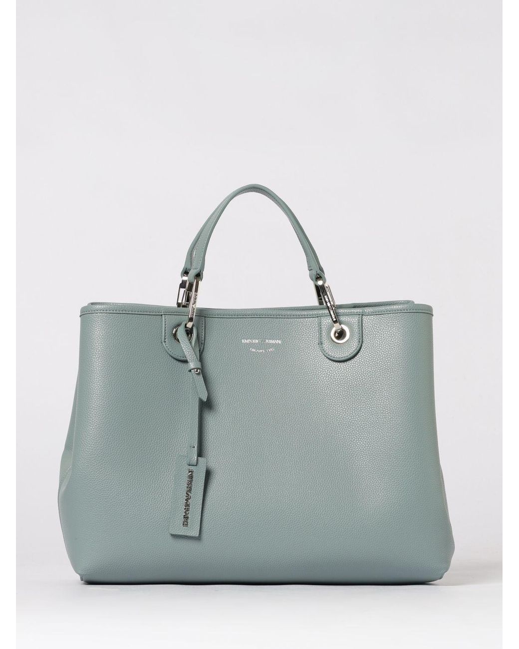 Emporio Armani Gray Myea Medium Grained Faux Leather Bag