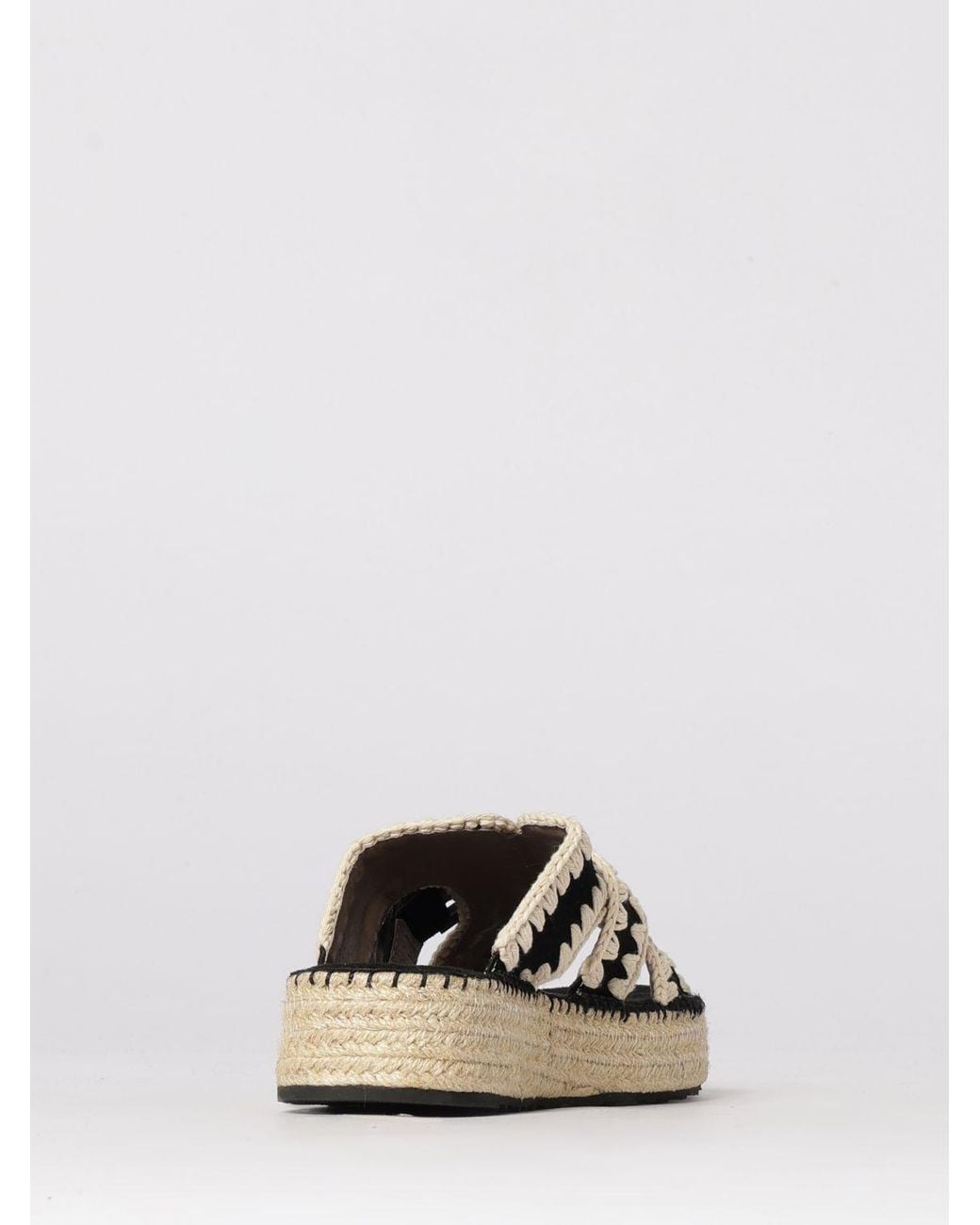 Mou Black Jute Suede Sandal