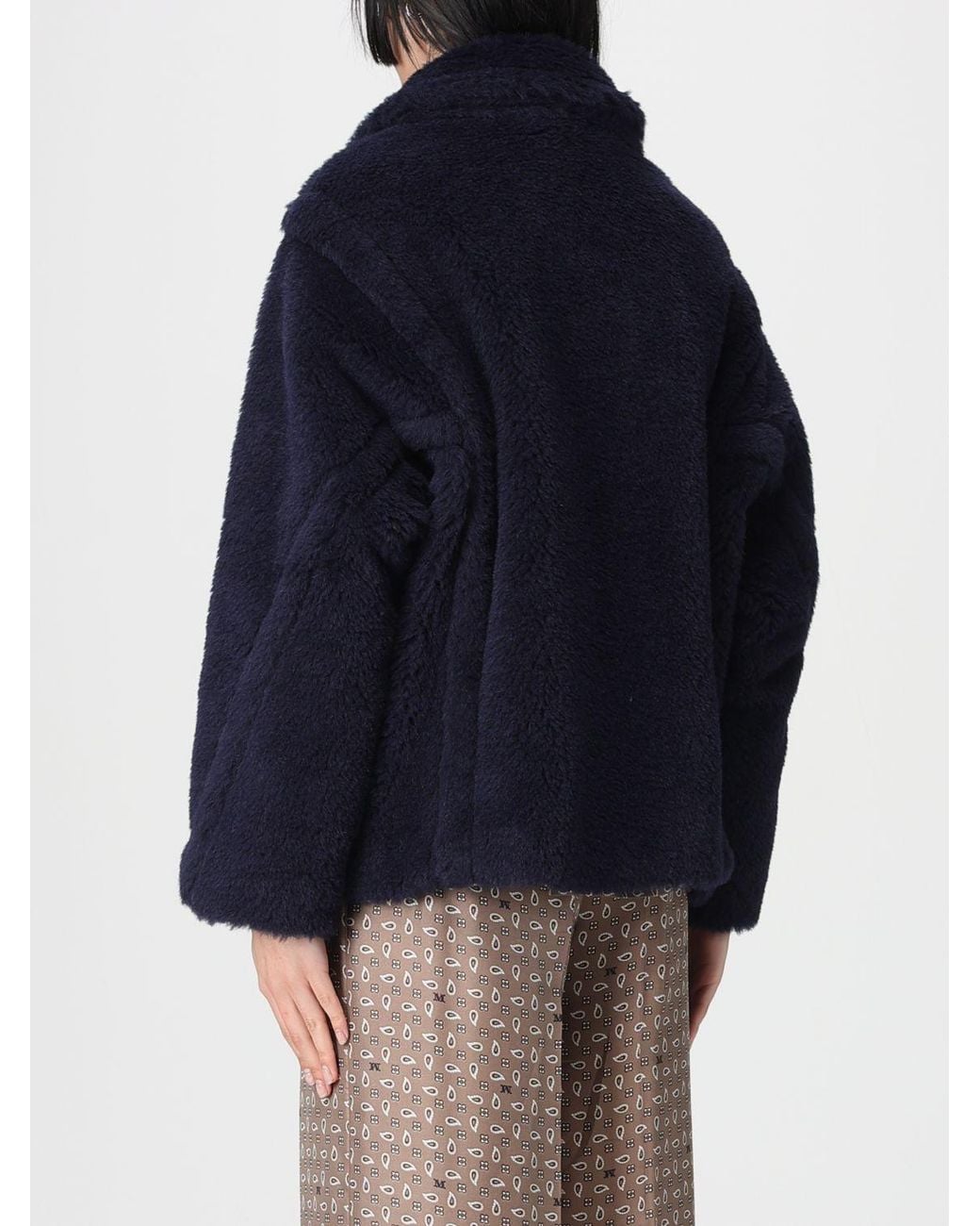 Max Mara Blue Alpaca Fur Coat