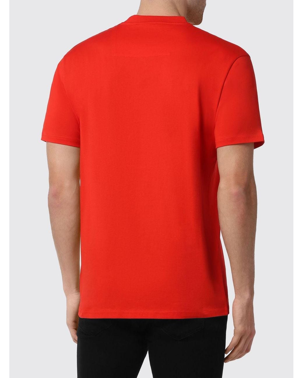 Philipp Plein Red Cotton T-Shirt With Skull Print And Monogram Motif for men