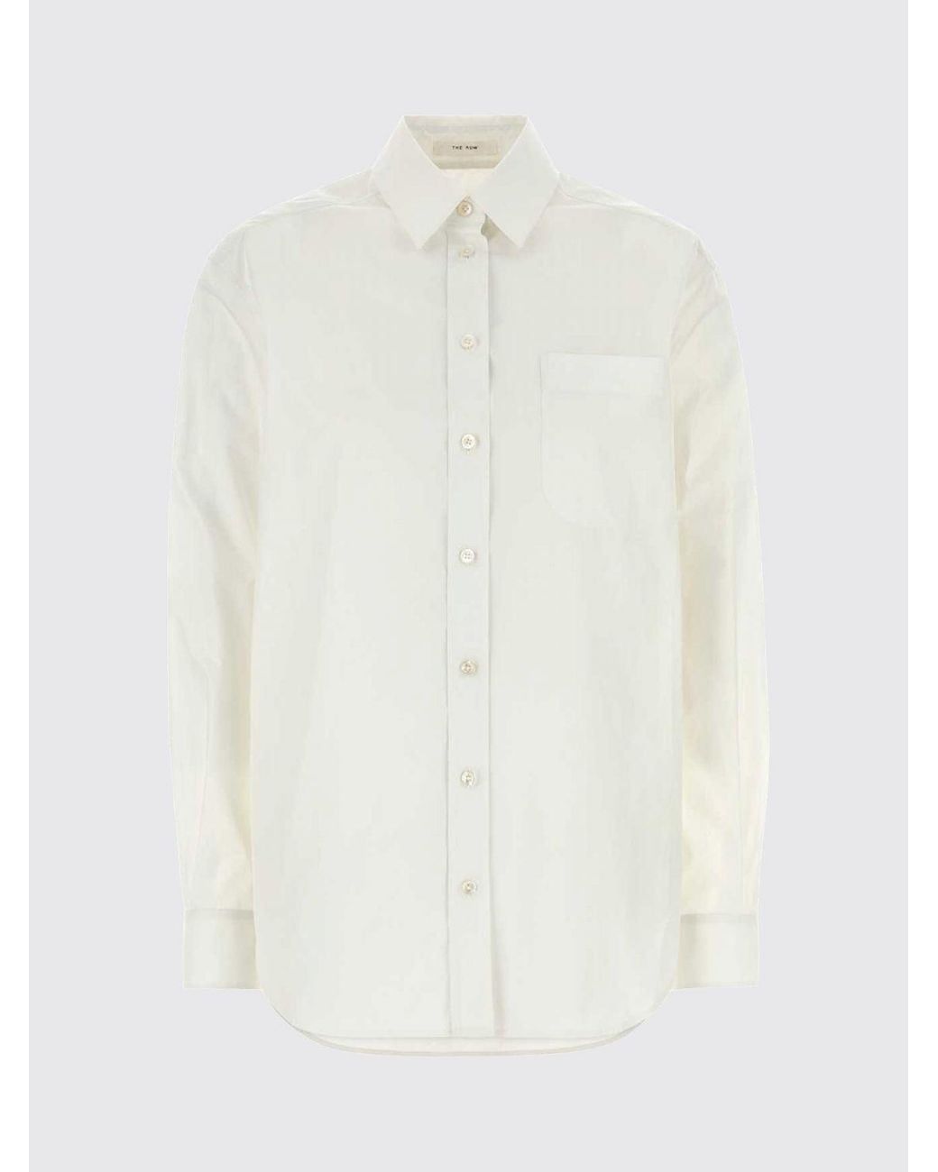 The Row White Long-Sleeved Cotton Shirt With French Collar
