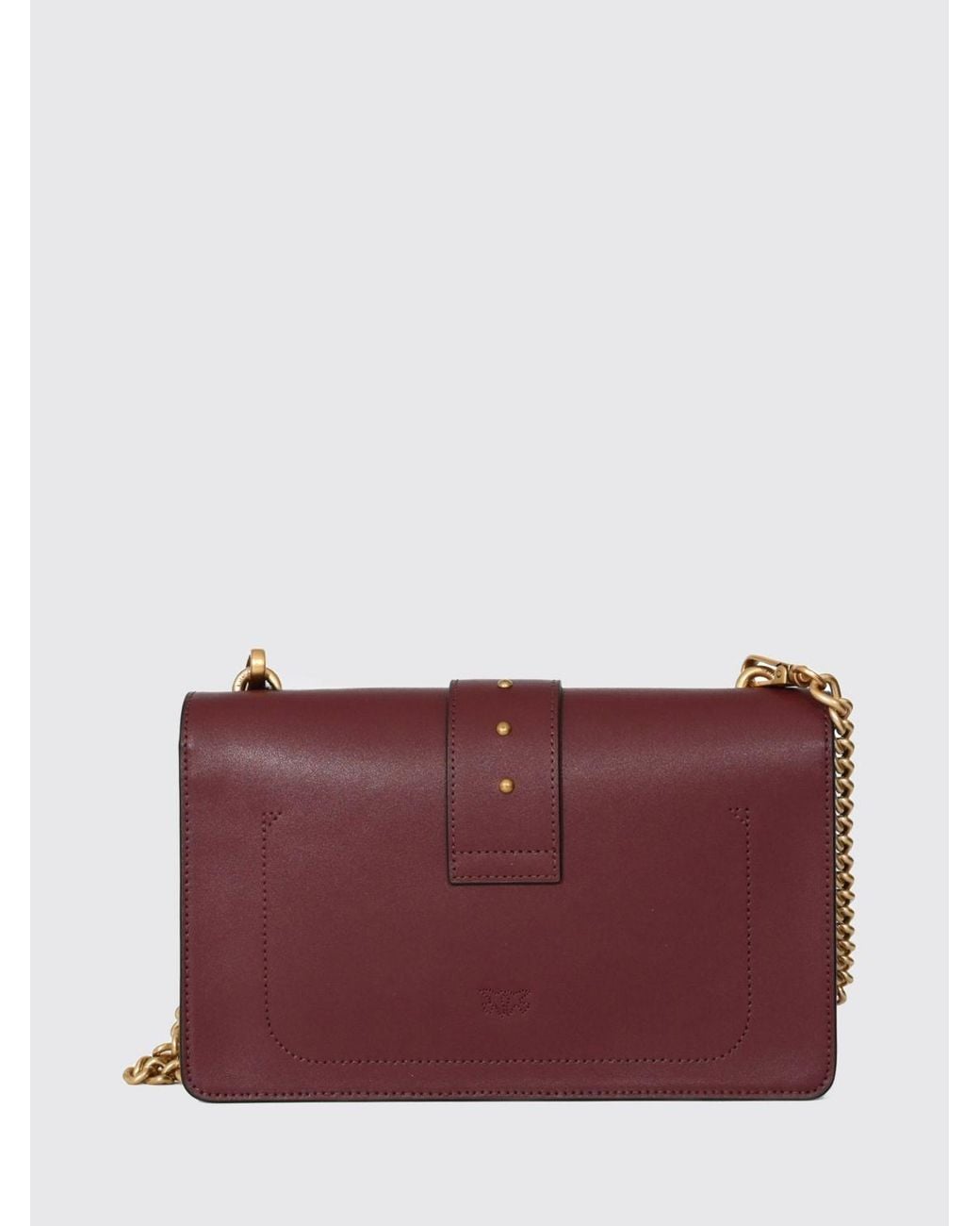 Pinko Purple Love Bag One Monogram Leather Crossbody Bag With Studs