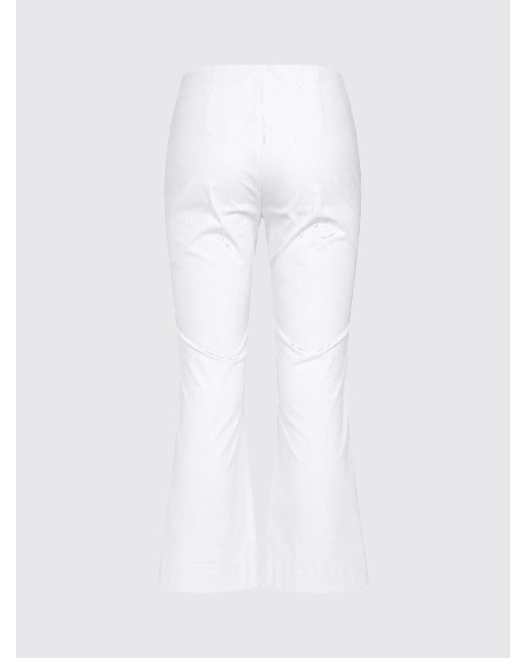 Liviana Conti White Cotton Canvas Crop Trousers