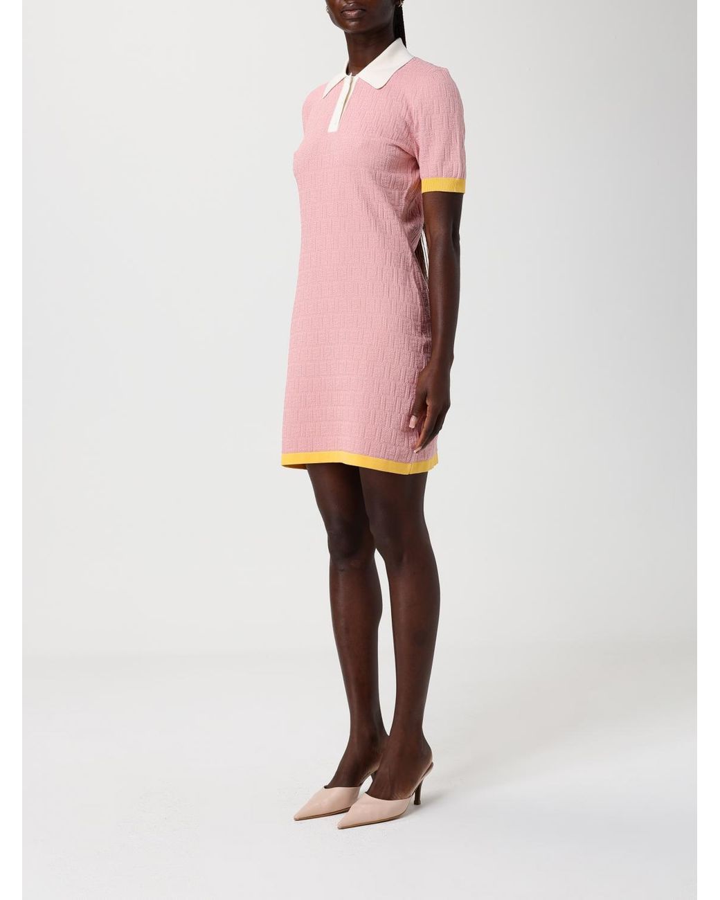 Fendi Pink Jersey Polo Dress